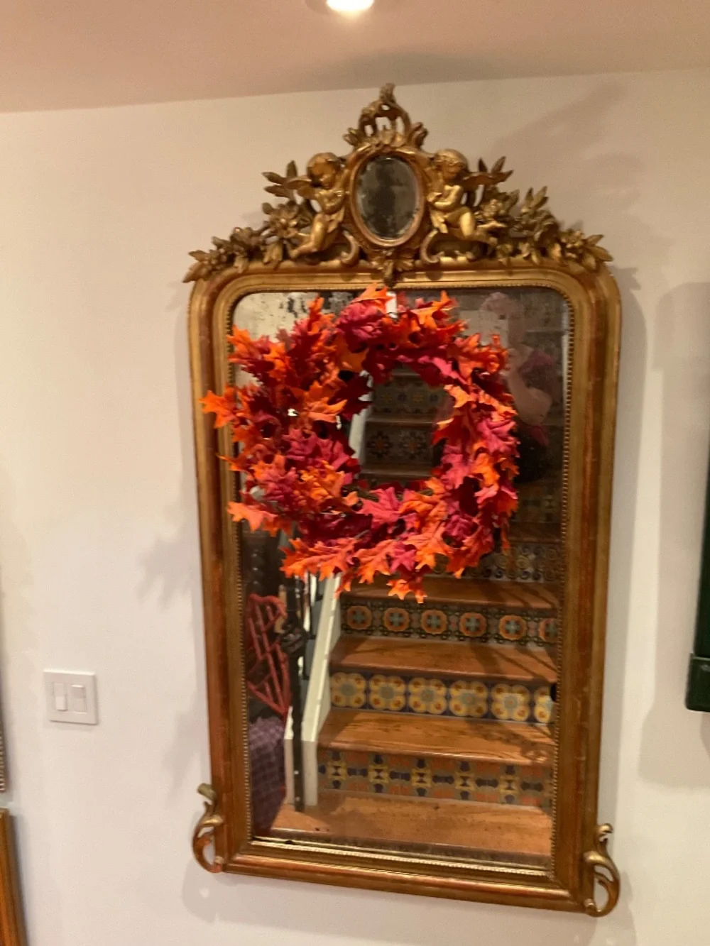 Set of 3 fall wreaths, one with brown velvet bow detail
